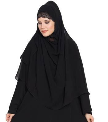 Black Georgette Ready To Wear-Instant Hijabs 4