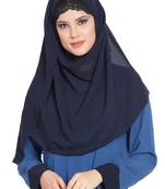Navy Blue Georgette Ready To Wear-Instant Hijabs