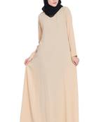 Fawn kashibo Simple A Line Abaya With Side Pockets