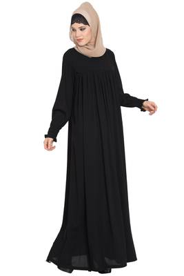 Black kashibo Dress Abaya With A Perfect Balacnce Of Looks And Comfort 2