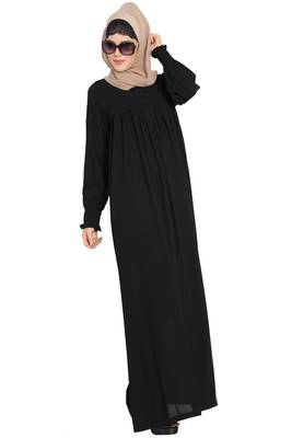 Black kashibo Dress Abaya With A Perfect Balacnce Of Looks And Comfort 4