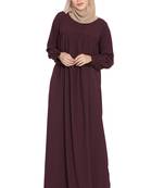 Wine kashibo Dress Abaya With A Perfect Balacnce Of Looks And Comfort