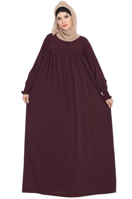 Wine kashibo Dress Abaya With A Perfect Balacnce Of Looks And Comfort 2