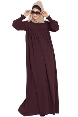 Wine kashibo Dress Abaya With A Perfect Balacnce Of Looks And Comfort 4