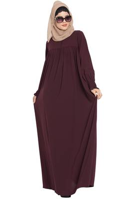 Wine kashibo Dress Abaya With A Perfect Balacnce Of Looks And Comfort 5