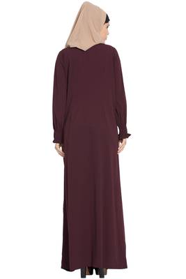 Wine kashibo Dress Abaya With A Perfect Balacnce Of Looks And Comfort 6