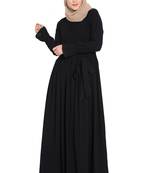 Black kashibo Simple Yet Very Elegant Dress Abaya With Matching Belt