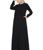 Black kashibo Abaya Dress With Extra Two Layers On Yoke