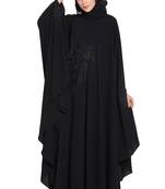 Black Nida Embroidered Irani Kaftan Abaya