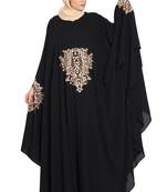 Black Nida Embroidered Irani Kaftan Abaya