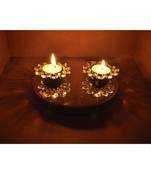HND00327 Lalhaveli Indian Traditional Designer Home Decorative Crystal candle Holder