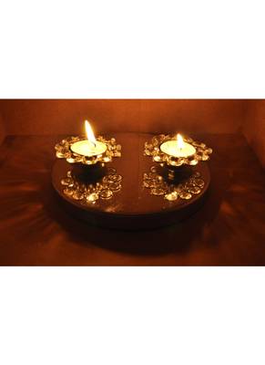 HND00327 Lalhaveli Indian Traditional Designer Home Decorative Crystal candle Holder 2