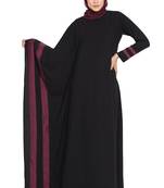Black Nida Faiqa Designer Kaftan Abaya With Different Sides
