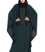 Green kashibo Kaftan Abaya With Black Borders