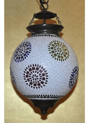 Lal Haveli Glass Hanging lamp Mosaic 12 inch 2