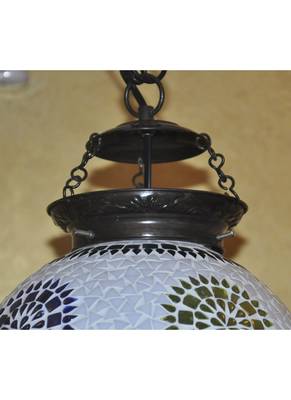 Lal Haveli Glass Hanging lamp Mosaic 12 inch 3