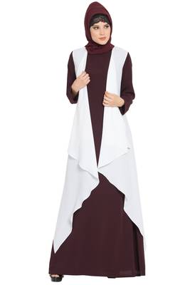 Off White Aida Sleeveless Free Size Shrug For Any Abaya 2