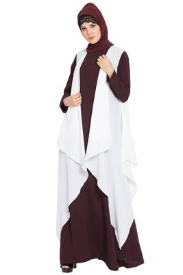 Off White Aida Sleeveless Free Size Shrug For Any Abaya 3