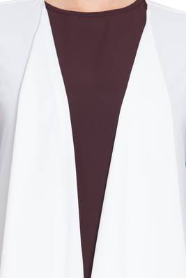 Off White Aida Sleeveless Free Size Shrug For Any Abaya 4
