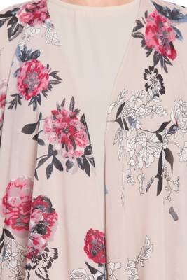 Beige Printed Sleeveless Free Size Shrug For Any Abaya 6