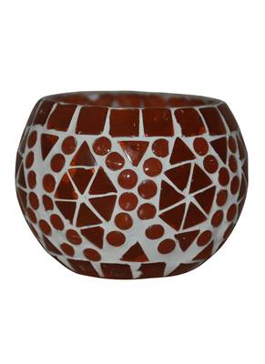 Indian Handmade Paint Work Design Mosaic Glass candle Holder 3 Inch 1