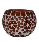 Indian Handmade Paint Work Design Mosaic Glass candle Holder 3 Inch