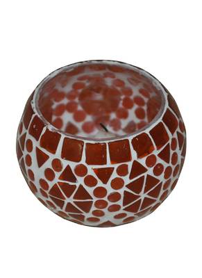 Indian Handmade Paint Work Design Mosaic Glass candle Holder 3 Inch 2