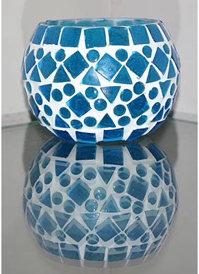 Home Decor Handmade Mosaic Glass candle Holder 3 Inch 1