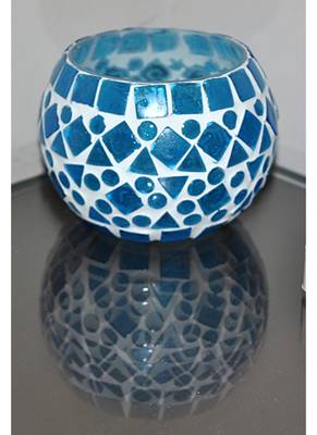 Home Decor Handmade Mosaic Glass candle Holder 3 Inch 2