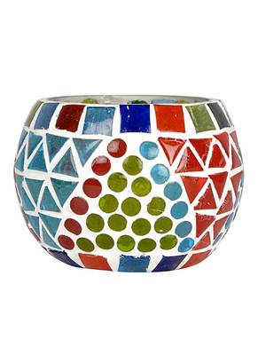Vintage Handpainted Design Glass candle Holder 1