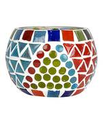 Vintage Handpainted Design Glass candle Holder