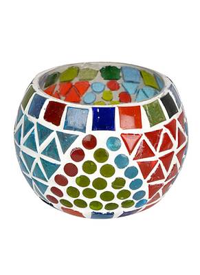 Vintage Handpainted Design Glass candle Holder 2