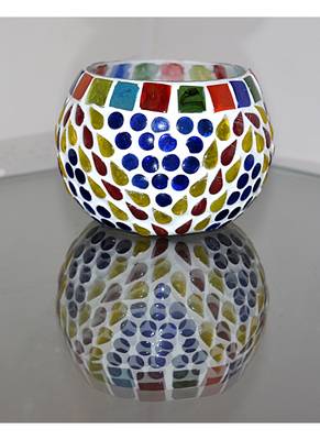 Home Decorative Hand Painted Glass candle Holder 3 Inch 1