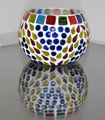 Home Decorative Hand Painted Glass candle Holder 3 Inch