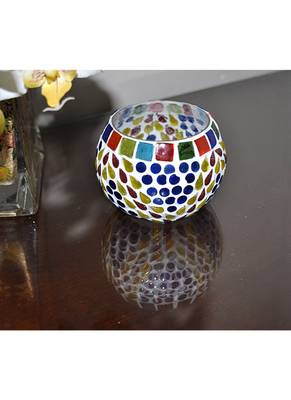 Home Decorative Hand Painted Glass candle Holder 3 Inch 2
