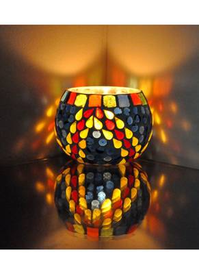 Home Decorative Hand Painted Glass candle Holder 3 Inch 3