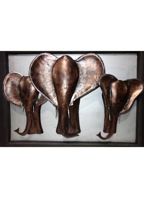 Lal Haveli Wooden Wall Decorative Items for Living Room Elephant Frame 33 X 24 inches 2