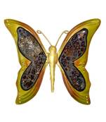 Yellow Handcrafted Wrought Iron Butterfly Wall Decoration 9 X 10 Inches