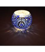 Lal Haveli Rajasthani Handmade Mosaic Glass Diwali Decoration candle Holder 5 Inch