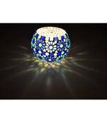 Lalhaveli Ethnic Mosaic Pot & Round Glass Diwali candle Holder For Decoration 5 Inches