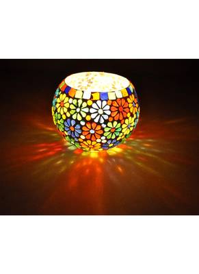 Traditional Mosaic Mini Plant Holder & Votive Diwali candle Holders 5 Inches 2