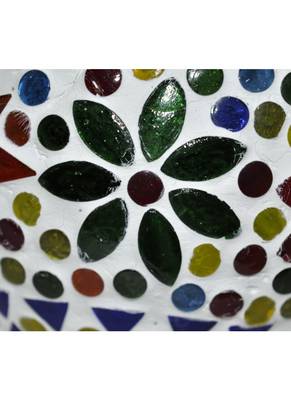 Lal Haveli Elegant Vintage Mosaic Vase Decorative Round Glass candle Holder Diwali Gift Hamper 5 Inch 3