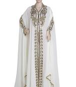cream embroidered georgette islamic kaftans