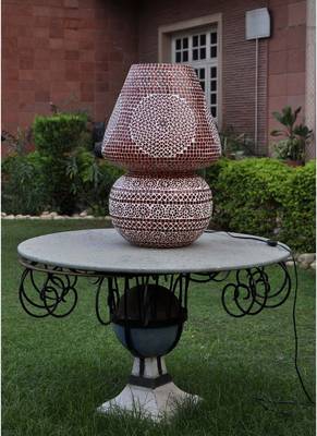 Round Mosaic Glass Big lamps For Living Room Decor 24 x 17 Inch 3
