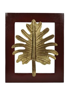 Indian Handmade Decorative Wooden Leaves Frame 13 X 11 Inches 1