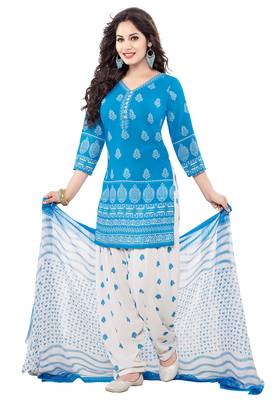 Multicolor Printed Synthetic Unstitched Salwar With Dupatta 2