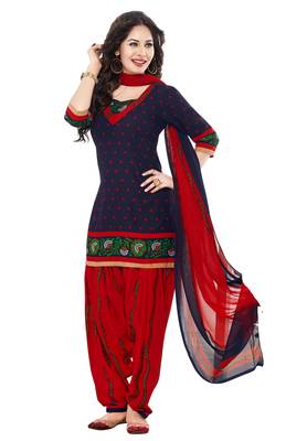Multicolor Printed Synthetic Unstitched Salwar With Dupatta 2