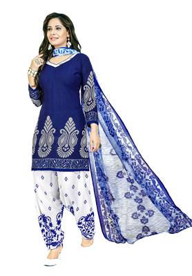 Multicolor Printed Synthetic Unstitched Salwar With Dupatta 3