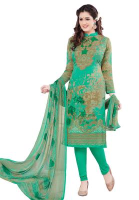 Multicolor Printed Synthetic Unstitched Salwar With Dupatta 2