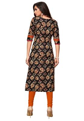 Beige Printed Cotton Kurtis 2